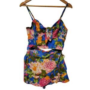 NWT Tropical Crop Top & Skort Set Floral Vacation Resort Cruise Summer Size M